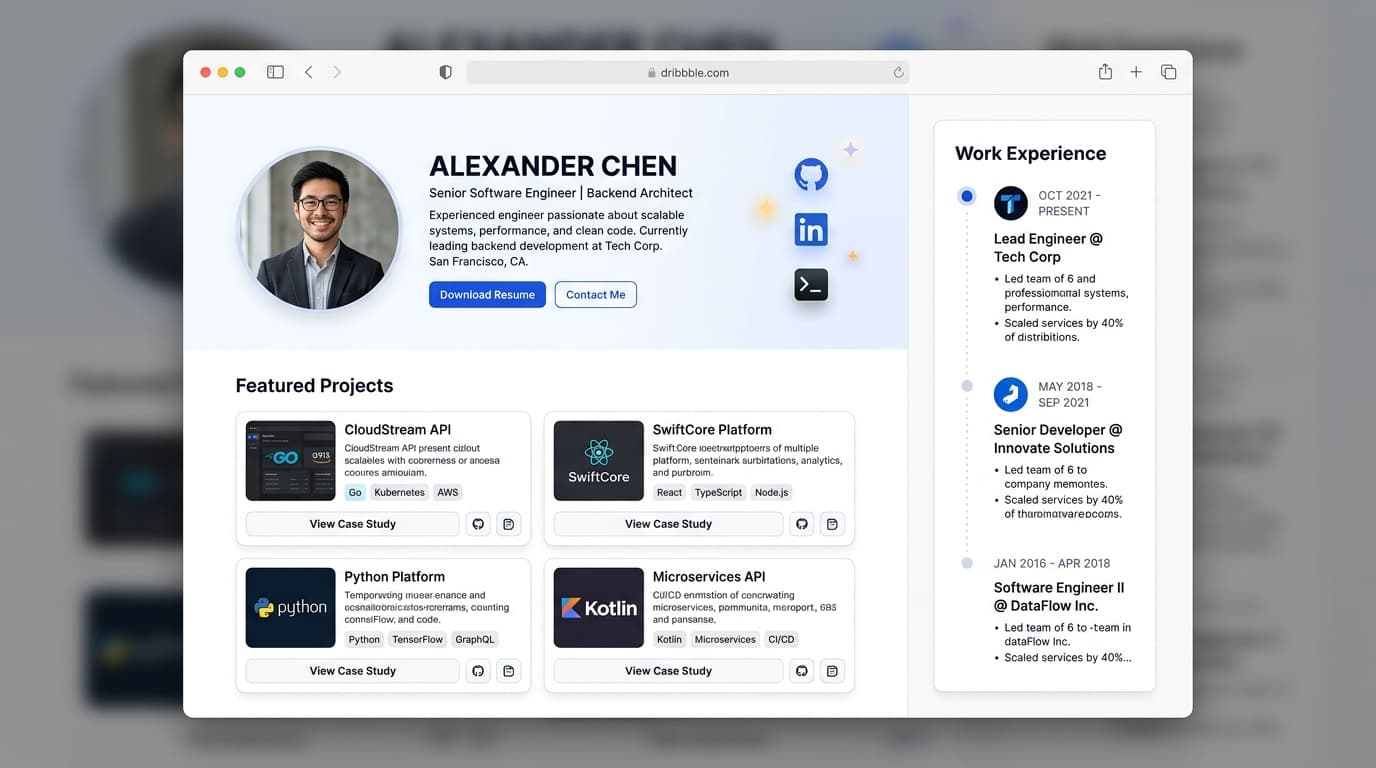 Classic Professional portfolio template