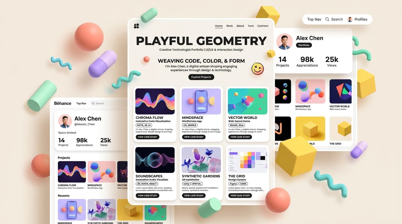 Playful Geometry portfolio template