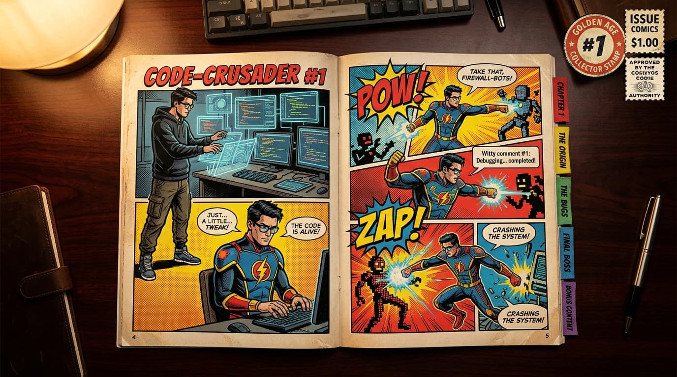 Interactive Comic Book developer portfolio template by Profilix
